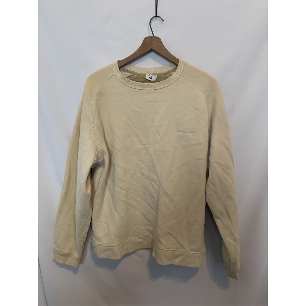 Columbia tan men’s M fleece lined long sleeve sweatshirt pullover - Picture 1 of 6